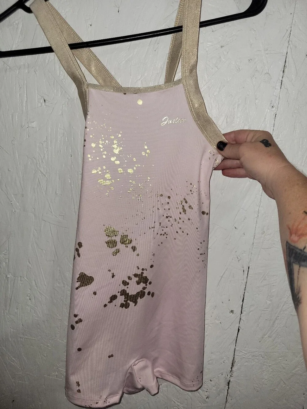 Justice Girls Pink And Gold Loetard AA47